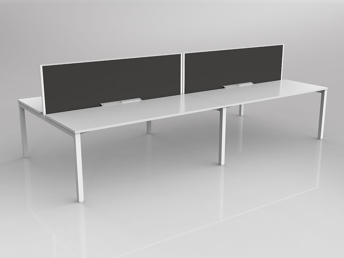 OL Axis 4 User Double Sided Workstation with Screen - Splice Fabric