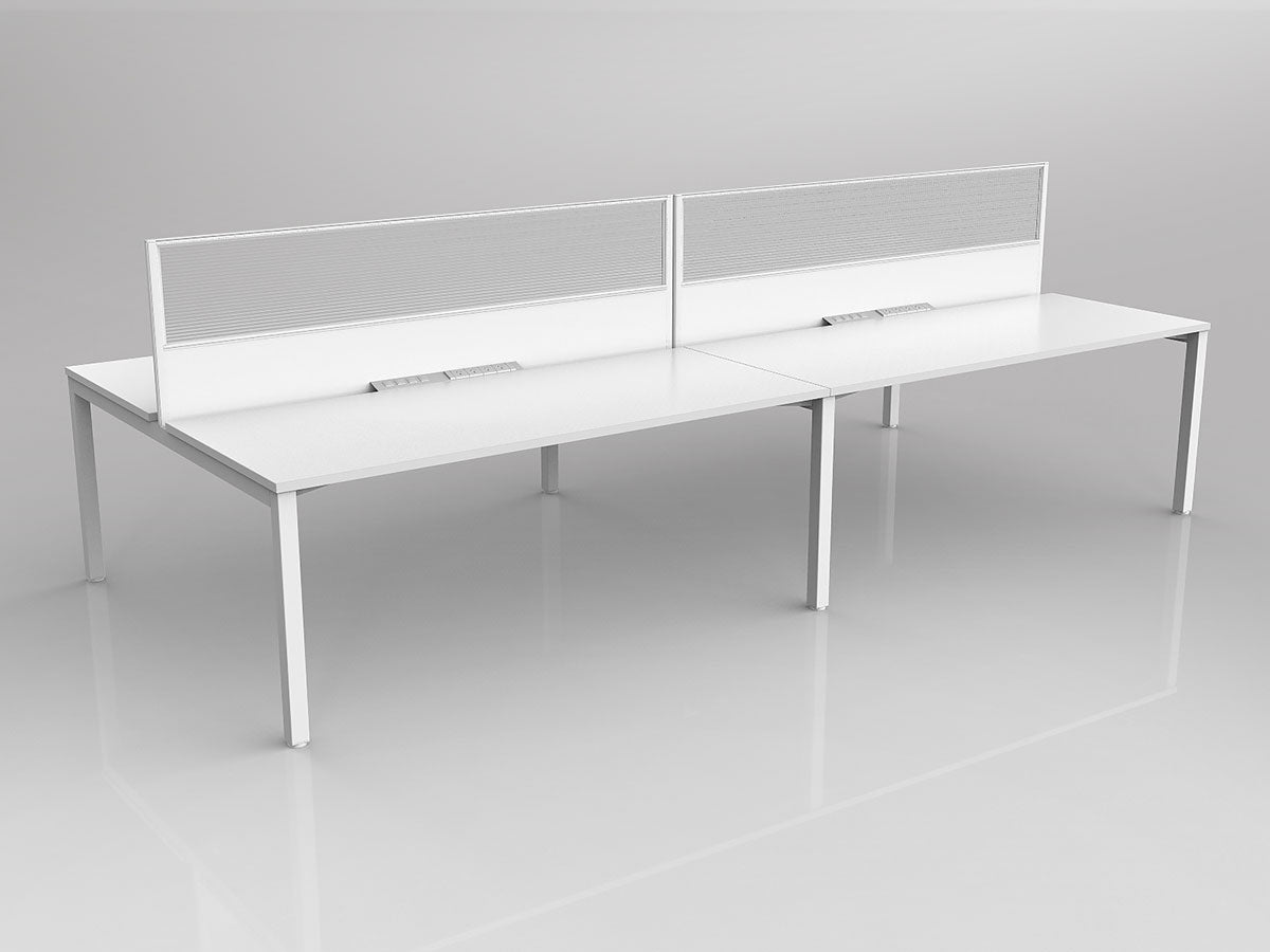 OL Axis 4 User Double Sided Workstation with Screen - Splice Fabric