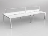 OL Axis 4 User Double Sided Workstation with Screen - Splice Fabric