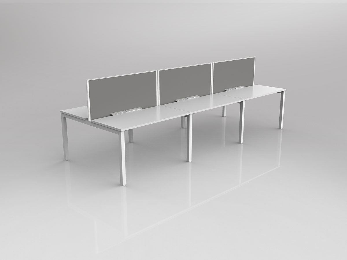 OL Axis 6 User Double Sided Workstation with Screen - Breathe Fabric