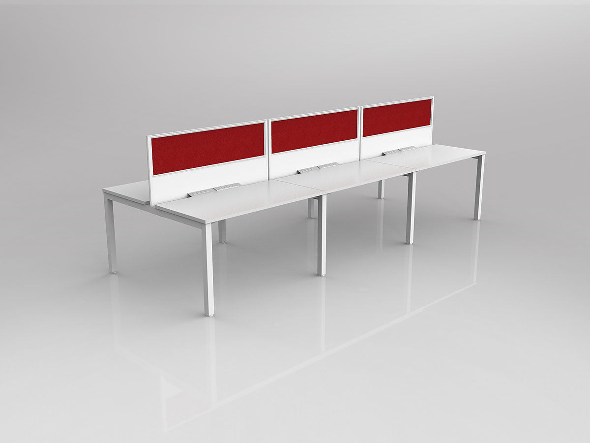 OL Axis 6 User Double Sided Workstation with Screen - Breathe Fabric