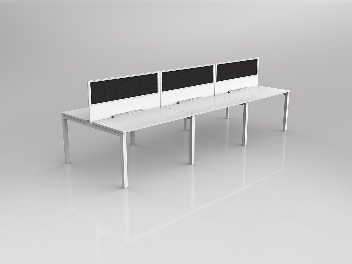 OL Axis 6 User Double Sided Workstation with Screen - Breathe Fabric