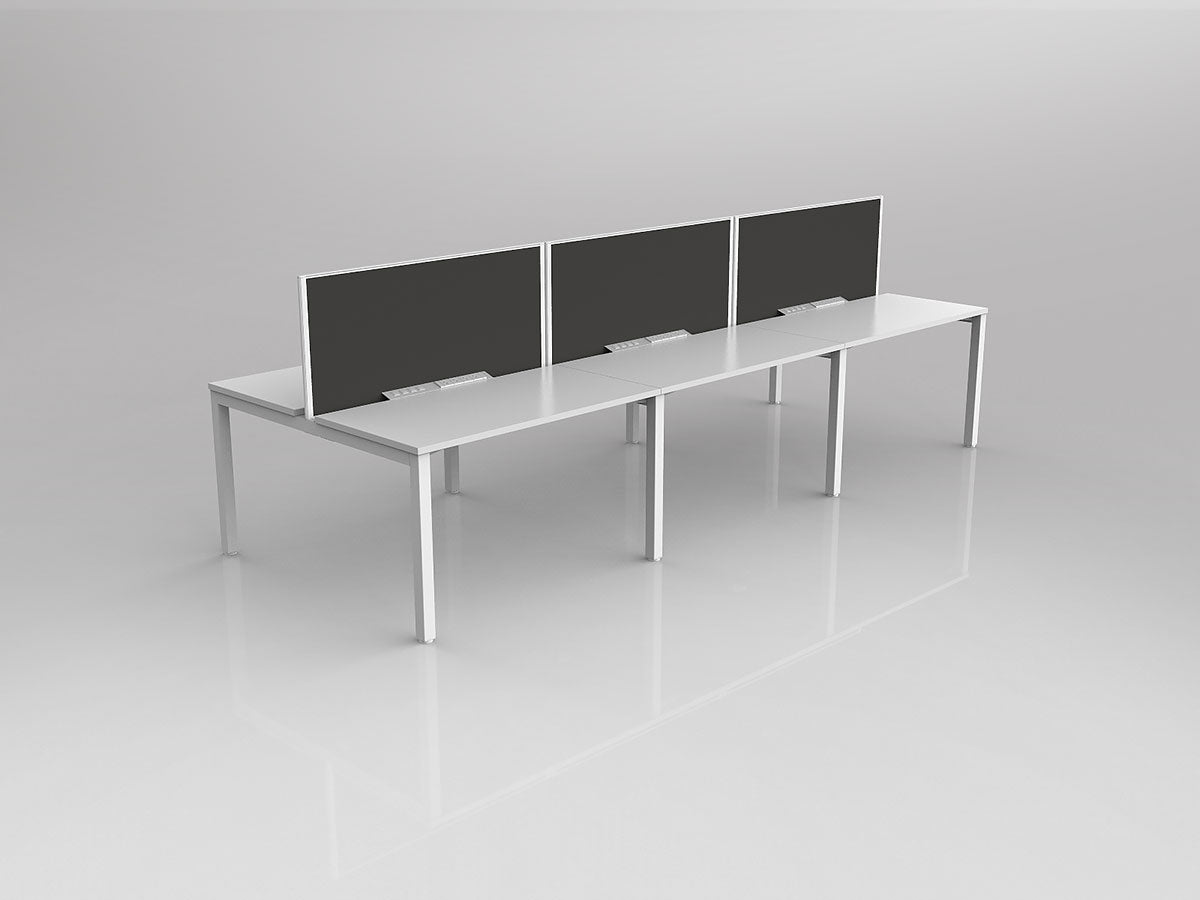 OL Axis 6 User Double Sided Workstation with Screen - Splice Fabric