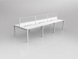 OL Axis 6 User Double Sided Workstation with Screen - Splice Fabric