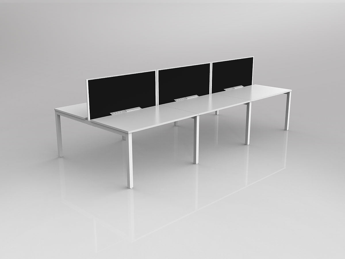 OL Axis 6 User Double Sided Workstation with Screen - Splice Fabric