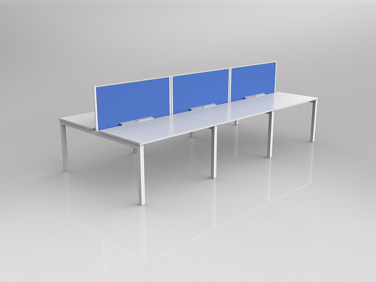 OL Axis 6 User Double Sided Workstation with Screen - Breathe Fabric