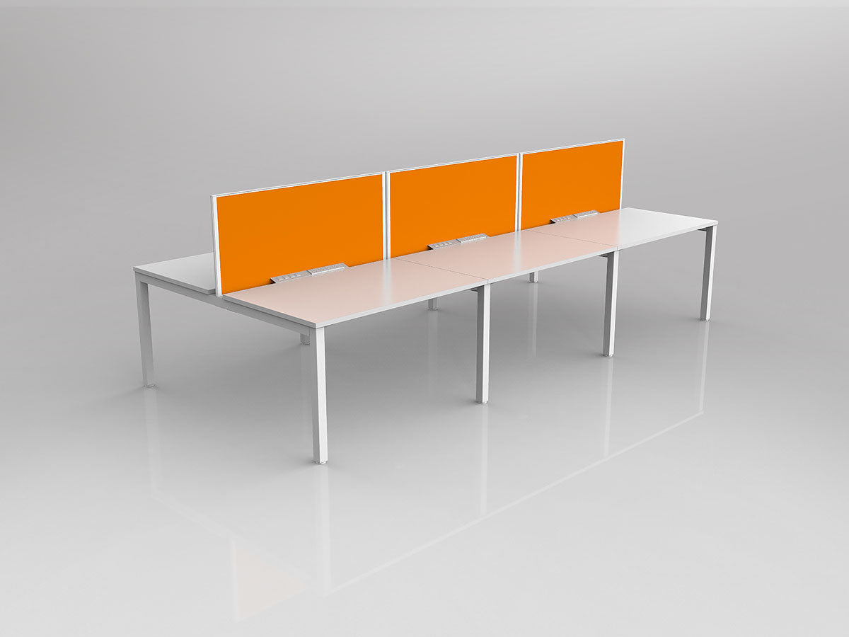 OL Axis 6 User Double Sided Workstation with Screen - Breathe Fabric