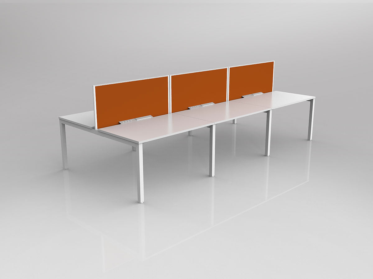 OL Axis 6 User Double Sided Workstation with Screen - Breathe Fabric