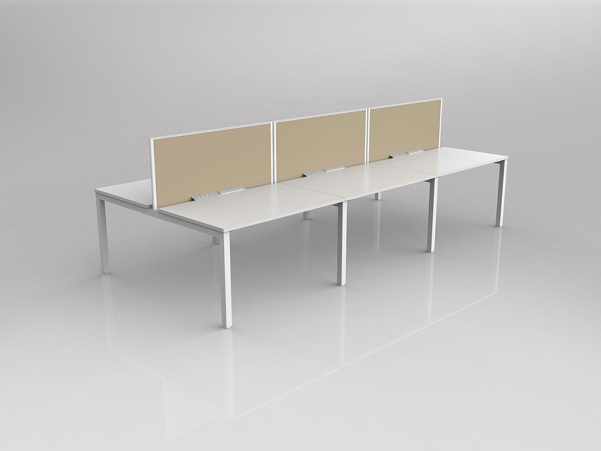 OL Axis 6 User Double Sided Workstation with Screen - Breathe Fabric