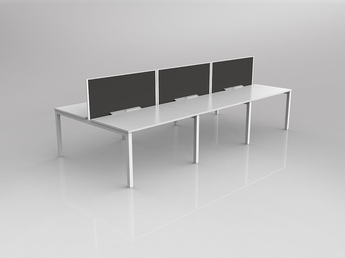 OL Axis 6 User Double Sided Workstation with Screen - Splice Fabric