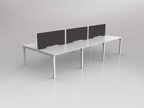 OL Axis 6 User Double Sided Workstation with Screen - Splice Fabric