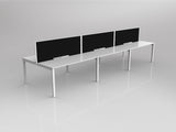 OL Axis 6 User Double Sided Workstation with Screen - Splice Fabric