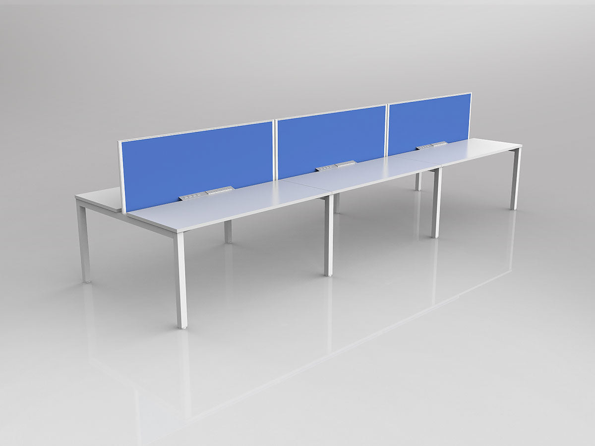 OL Axis 6 User Double Sided Workstation with Screen - Breathe Fabric