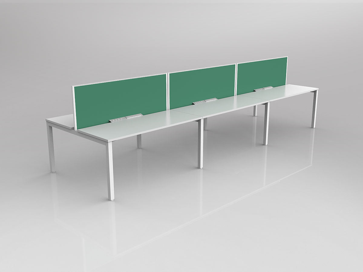 OL Axis 6 User Double Sided Workstation with Screen - Breathe Fabric