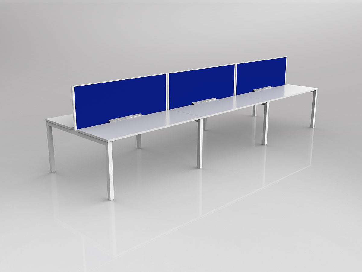 OL Axis 6 User Double Sided Workstation with Screen - Breathe Fabric