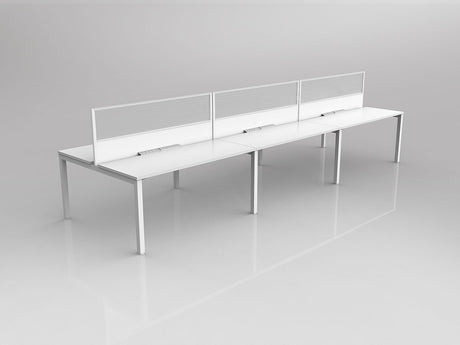 OL Axis 6 User Double Sided Workstation with Screen - Splice Fabric