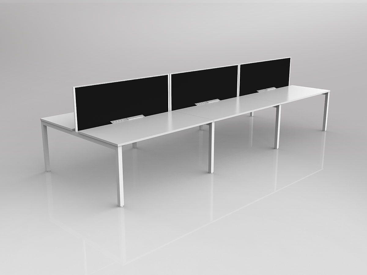 OL Axis 6 User Double Sided Workstation with Screen - Splice Fabric