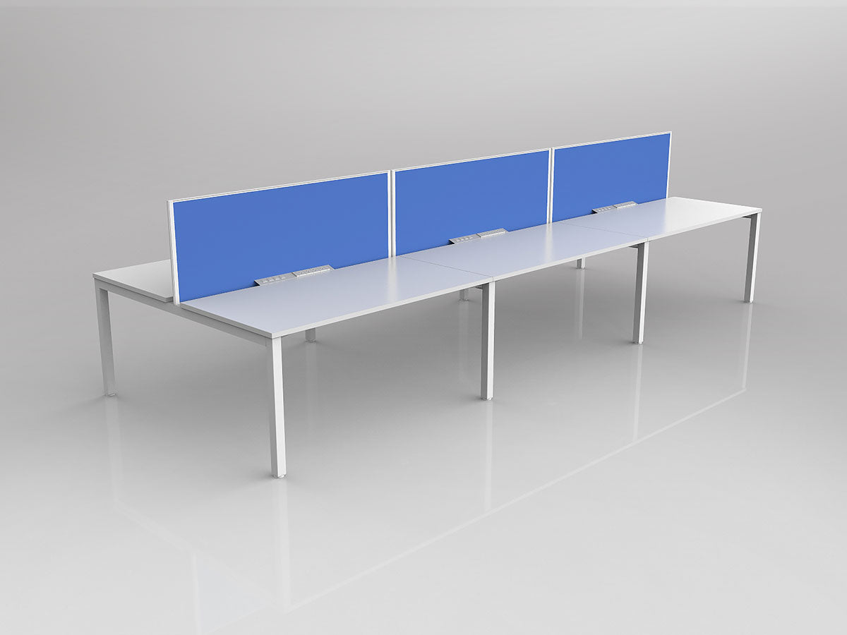 OL Axis 6 User Double Sided Workstation with Screen - Breathe Fabric