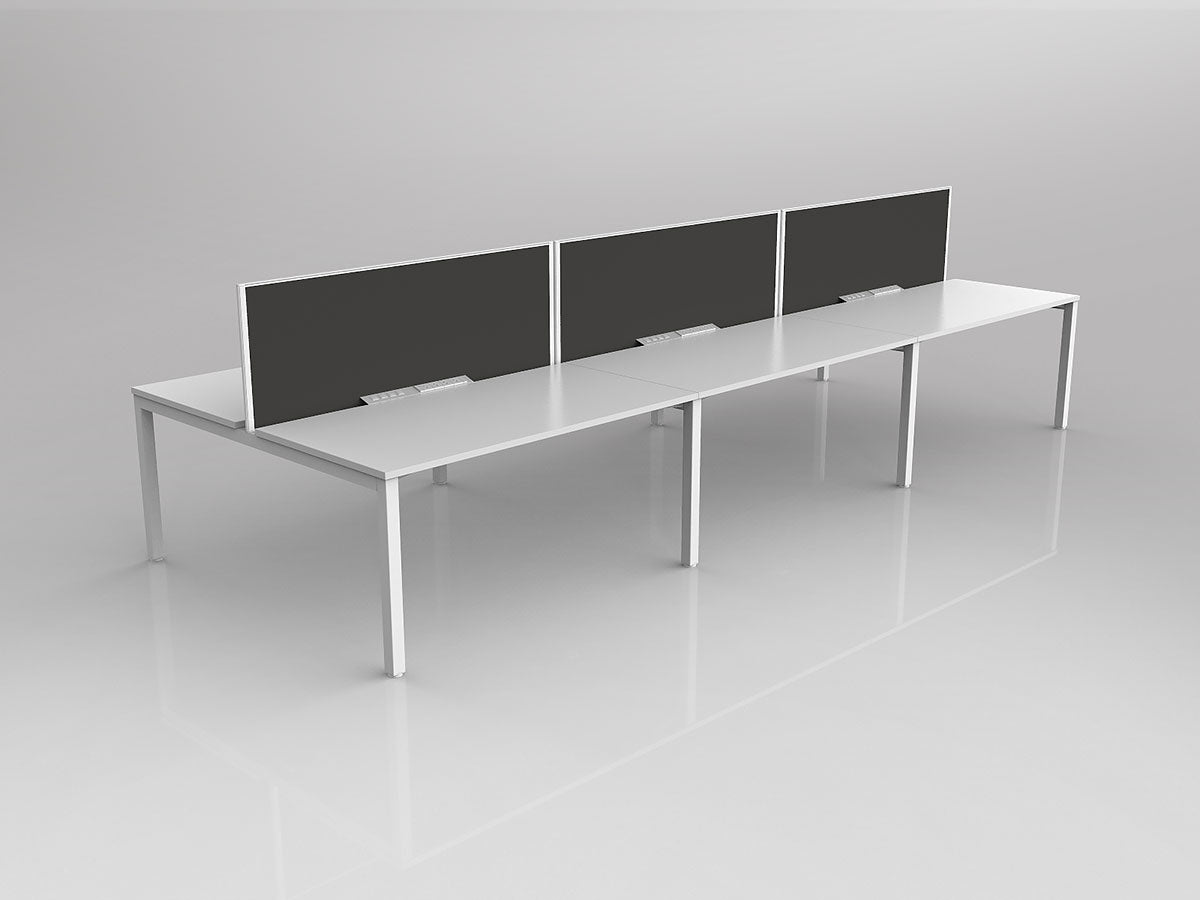 OL Axis 6 User Double Sided Workstation with Screen - Splice Fabric