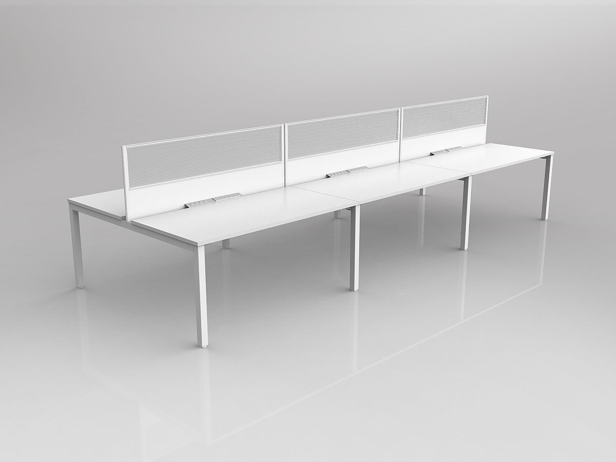 OL Axis 6 User Double Sided Workstation with Screen - Splice Fabric