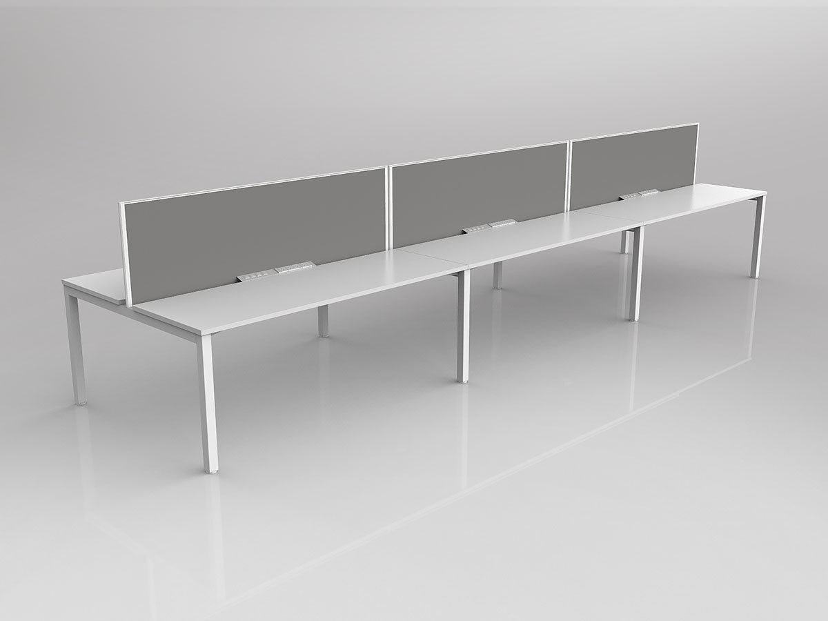 OL Axis 6 User Double Sided Workstation with Screen - Breathe Fabric