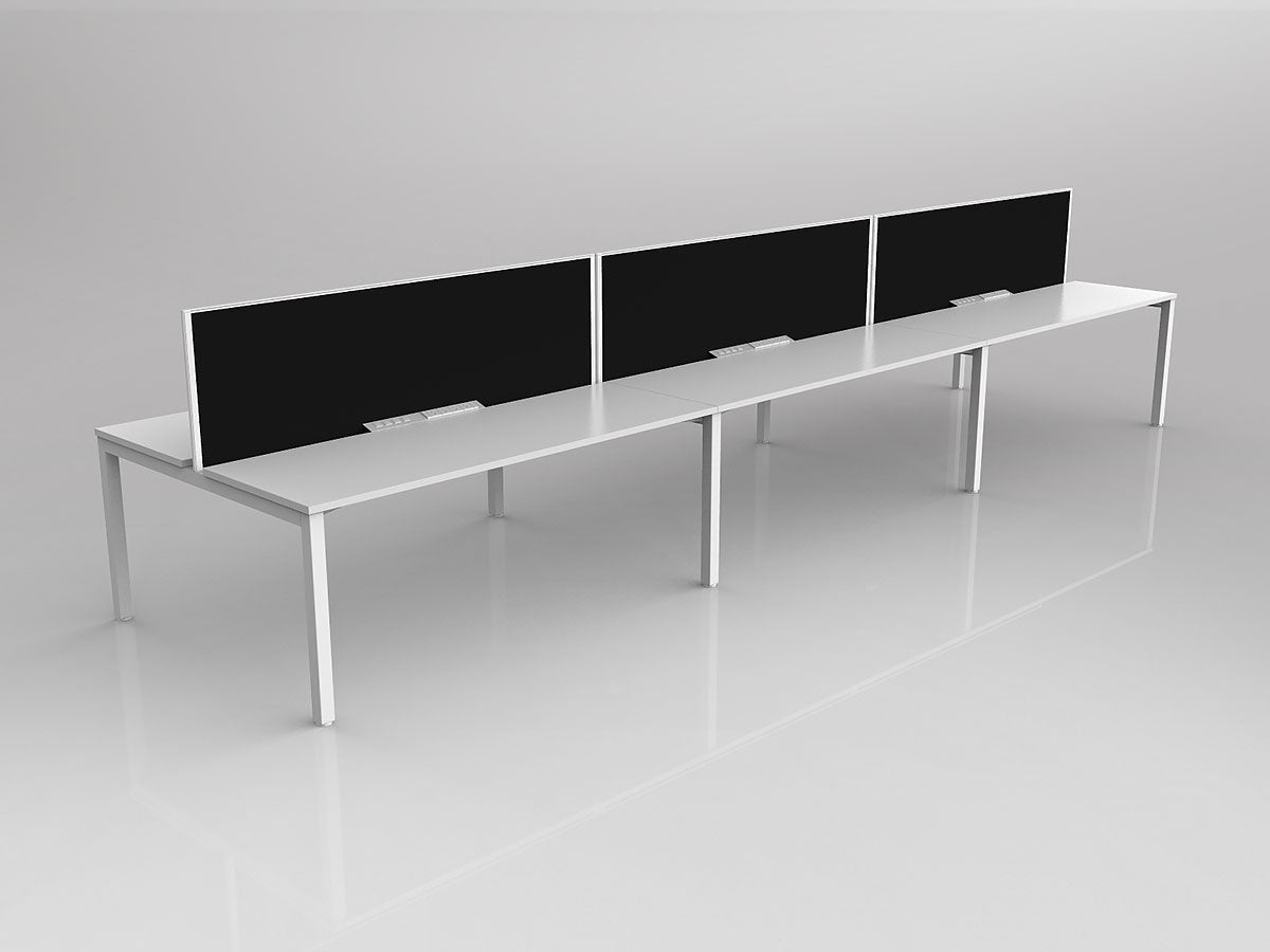 OL Axis 6 User Double Sided Workstation with Screen - Splice Fabric