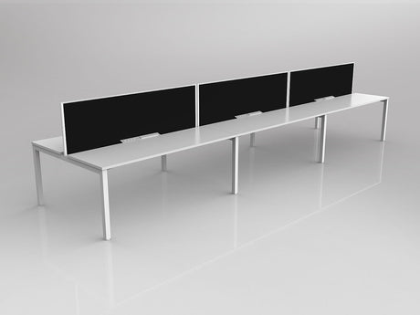 OL Axis 6 User Double Sided Workstation with Screen - Splice Fabric