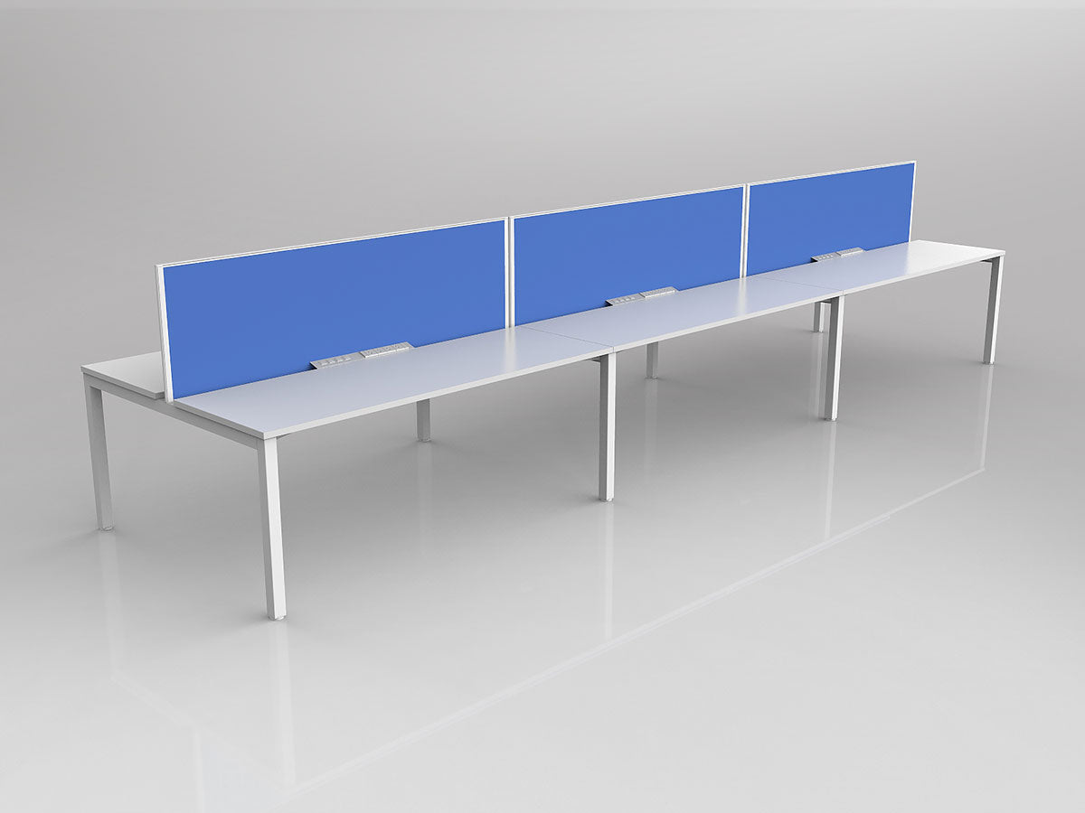 OL Axis 6 User Double Sided Workstation with Screen - Breathe Fabric