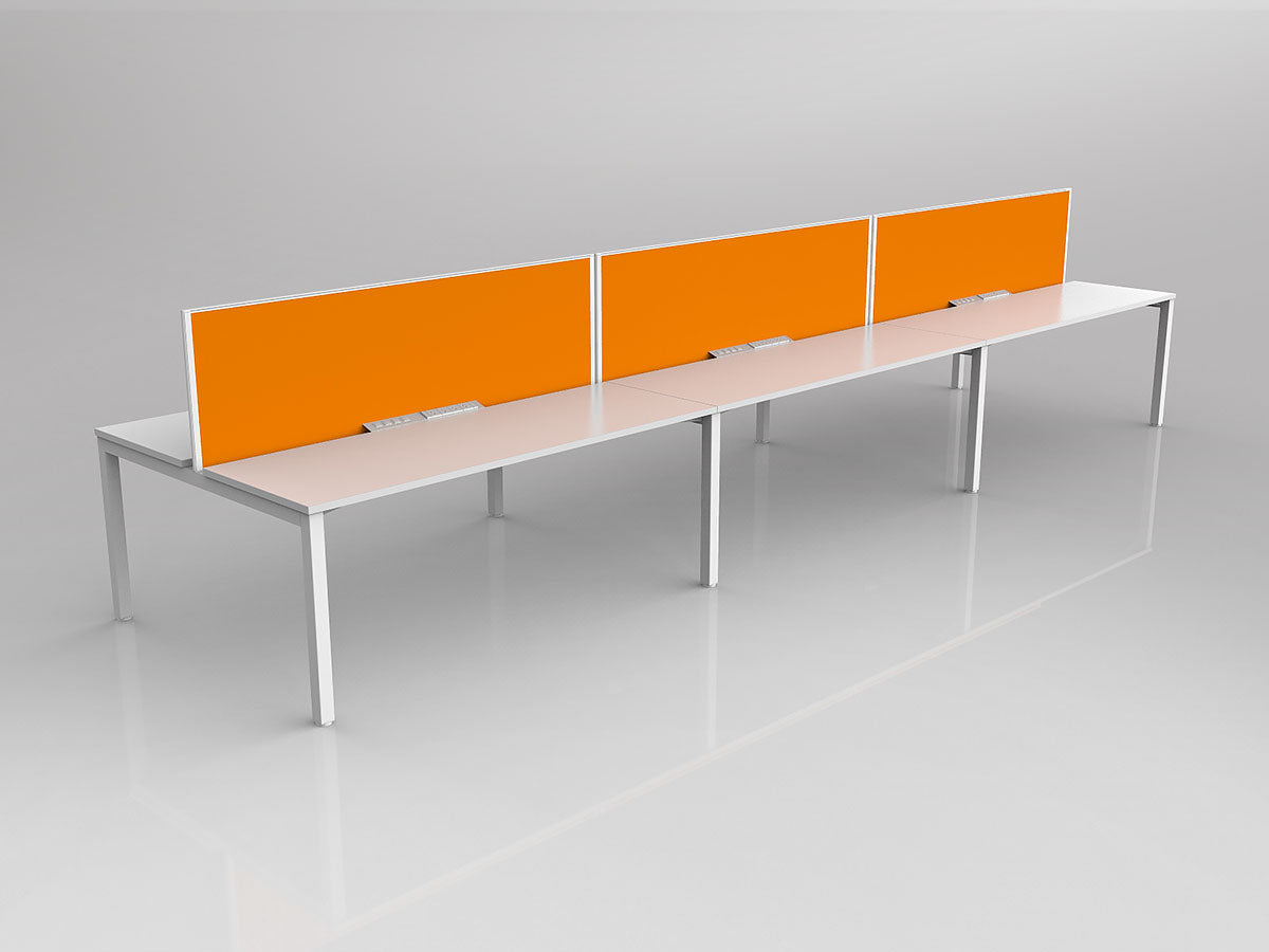 OL Axis 6 User Double Sided Workstation with Screen - Breathe Fabric