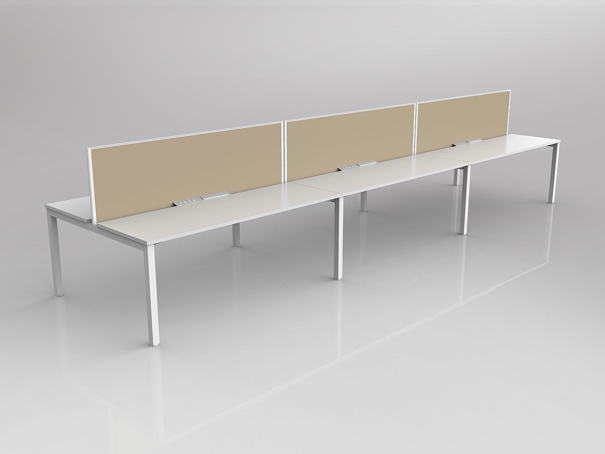 OL Axis 6 User Double Sided Workstation with Screen - Breathe Fabric