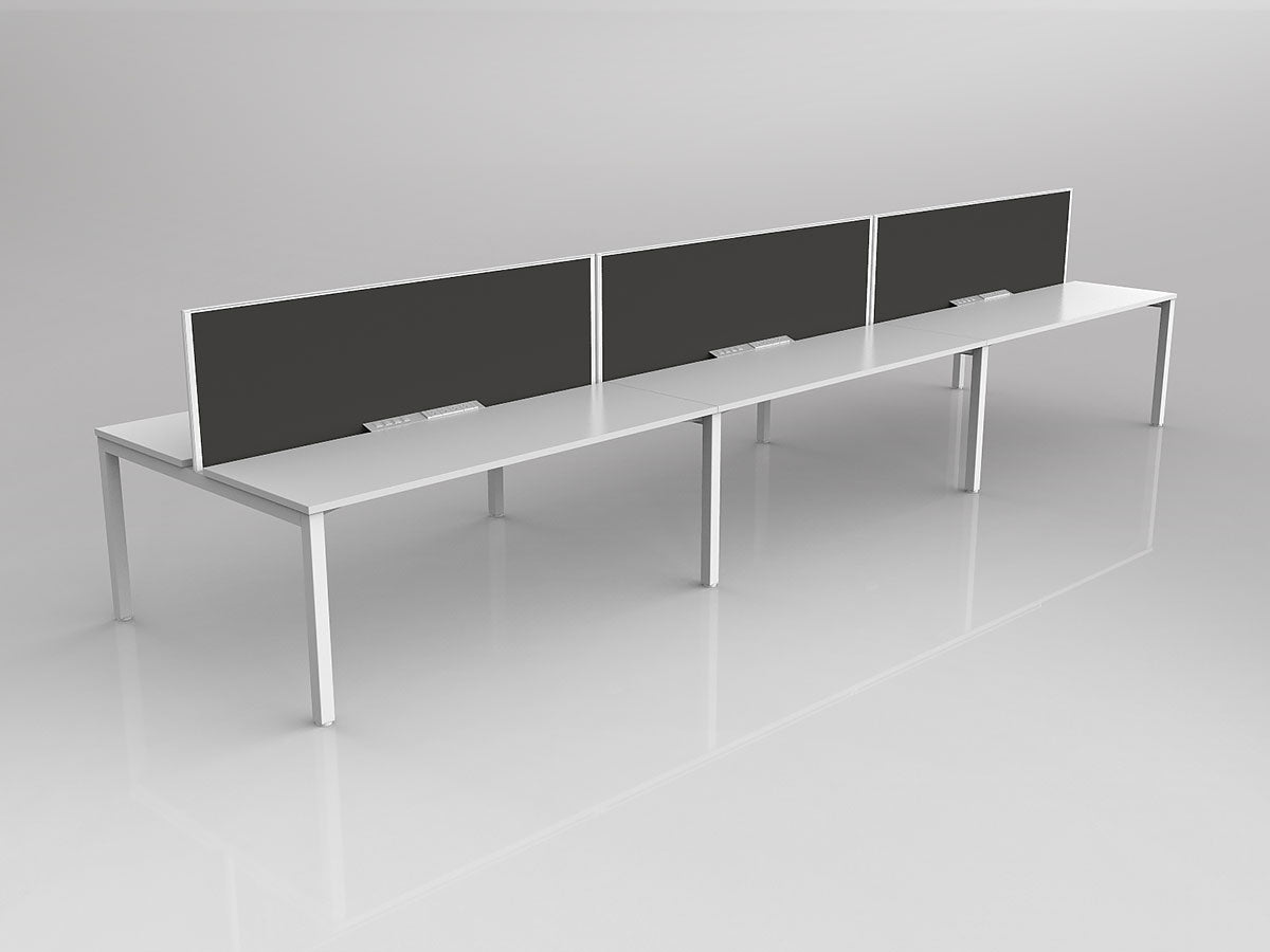 OL Axis 6 User Double Sided Workstation with Screen - Splice Fabric