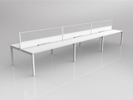 OL Axis 6 User Double Sided Workstation with Screen - Splice Fabric