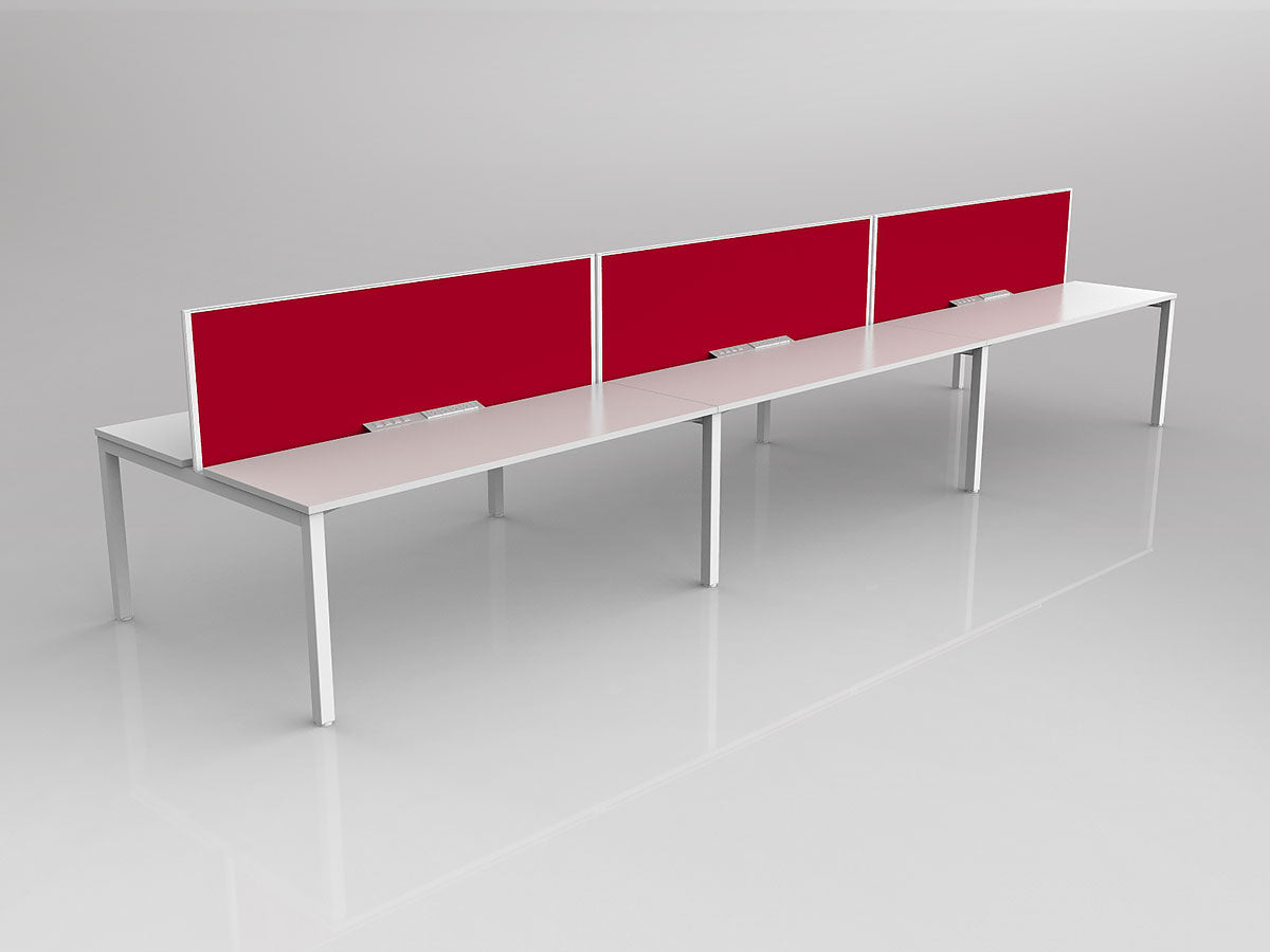 OL Axis 6 User Double Sided Workstation with Screen - Breathe Fabric