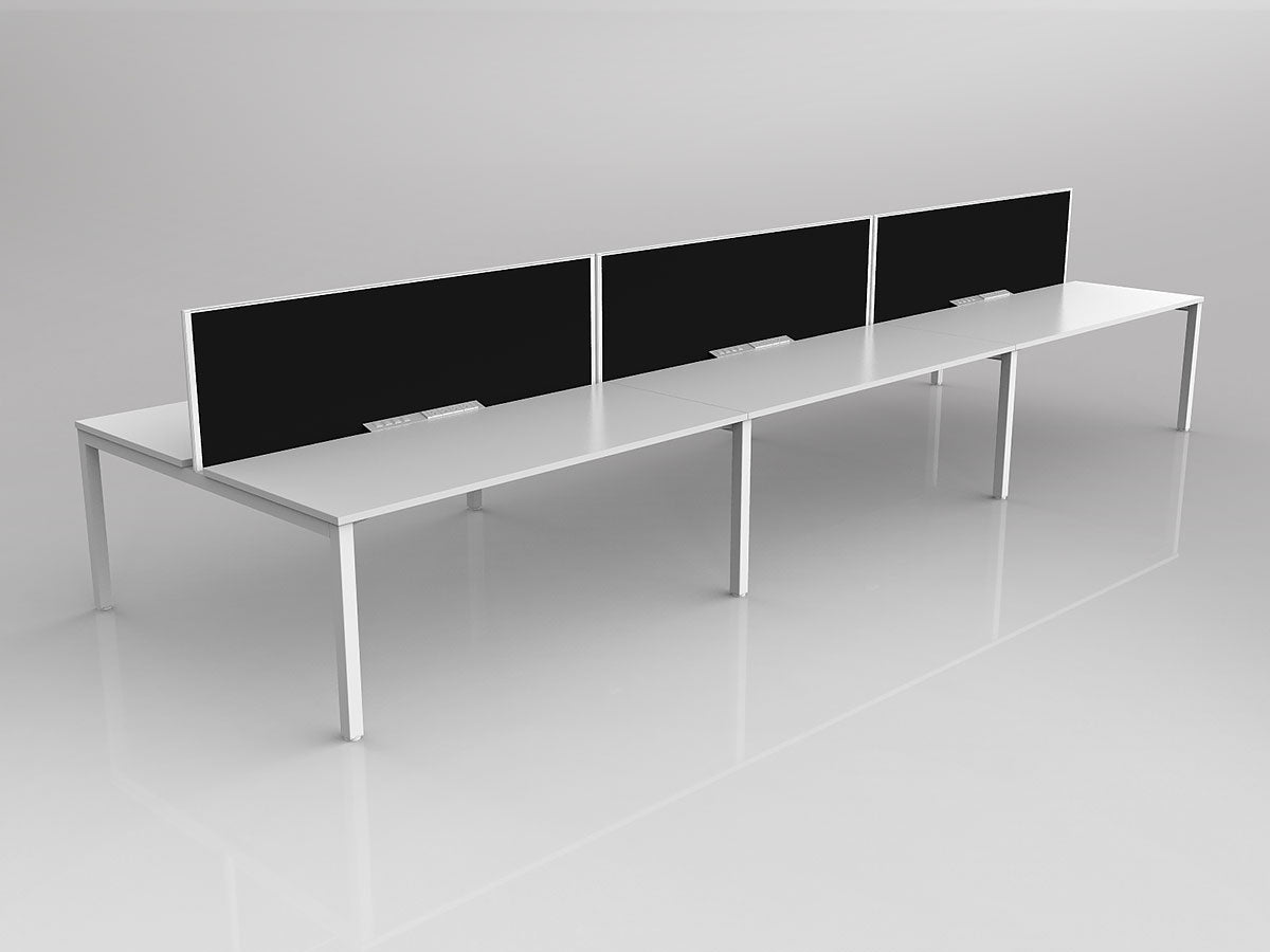 OL Axis 6 User Double Sided Workstation with Screen - Splice Fabric