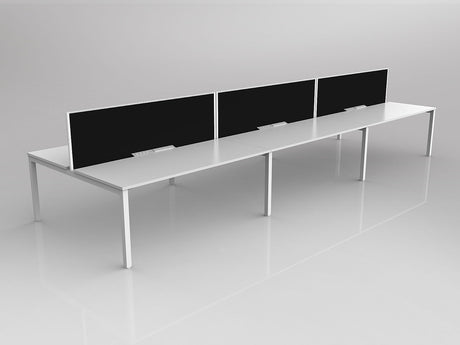 OL Axis 6 User Double Sided Workstation with Screen - Splice Fabric