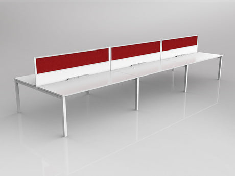 OL Axis 6 User Double Sided Workstation with Screen - Breathe Fabric