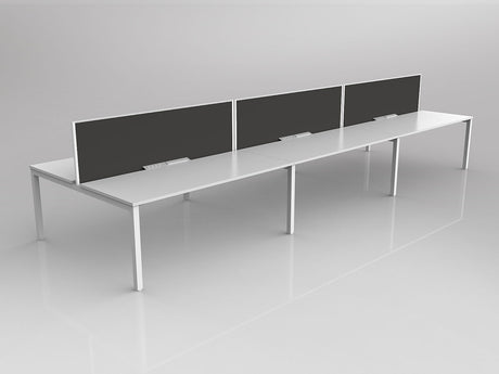 OL Axis 6 User Double Sided Workstation with Screen - Splice Fabric