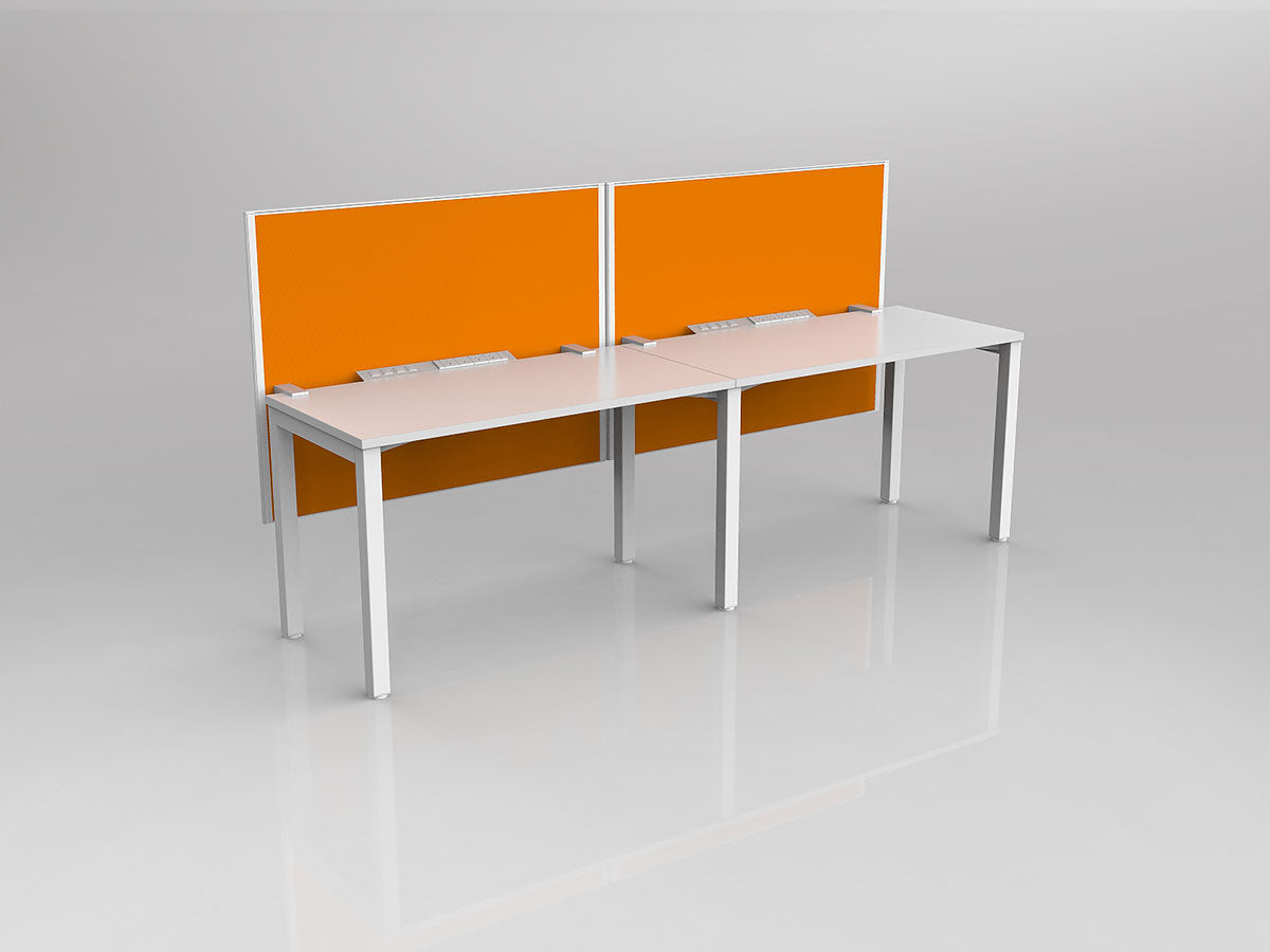 OL Axis 2 User Single Sided Workstation with Hung Screen - Breathe Fabric