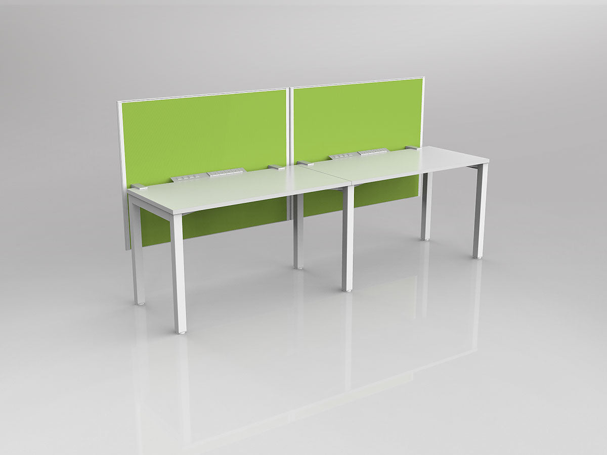 OL Axis 2 User Single Sided Workstation with Hung Screen - Breathe Fabric