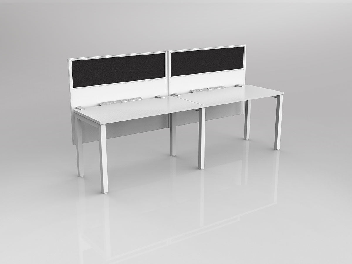 OL Axis 2 User Single Sided Workstation with Hung Screen - Breathe Fabric