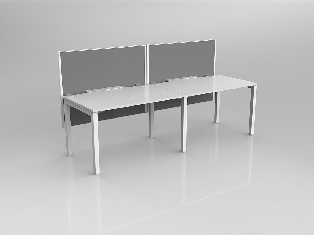 OL Axis 2 User Single Sided Workstation with Hung Screen - Breathe Fabric
