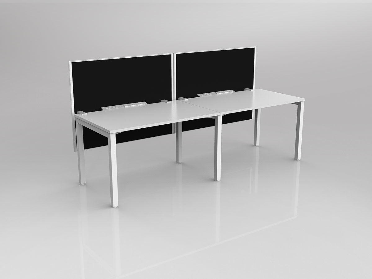 OL Axis 2 User Single Sided Workstation with Hung Screen - Splice Fabric