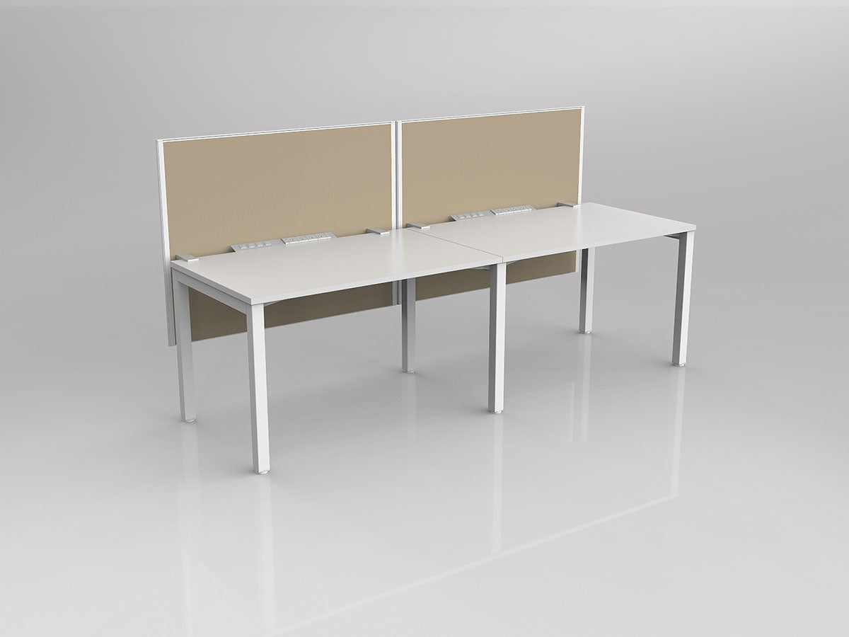 OL Axis 2 User Single Sided Workstation with Hung Screen - Breathe Fabric