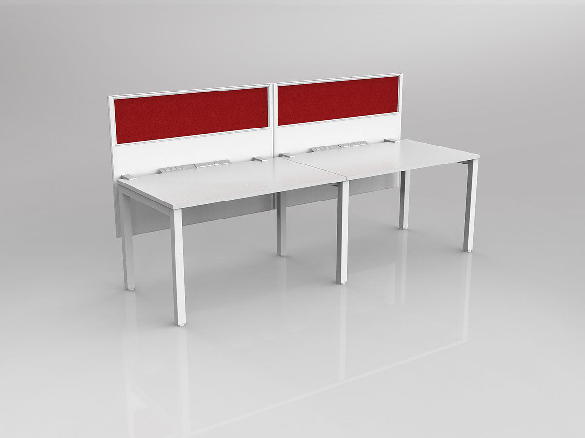 OL Axis 2 User Single Sided Workstation with Hung Screen - Breathe Fabric