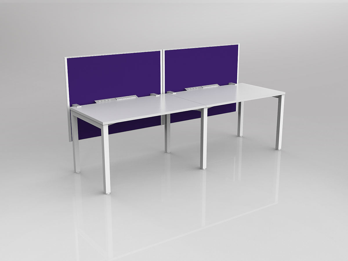 OL Axis 2 User Single Sided Workstation with Hung Screen - Breathe Fabric