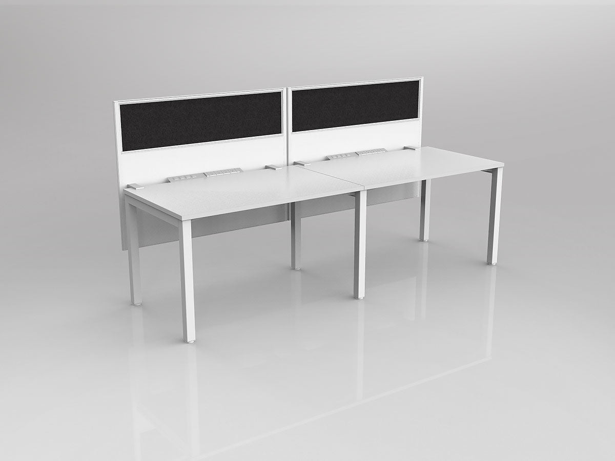 OL Axis 2 User Single Sided Workstation with Hung Screen - Breathe Fabric