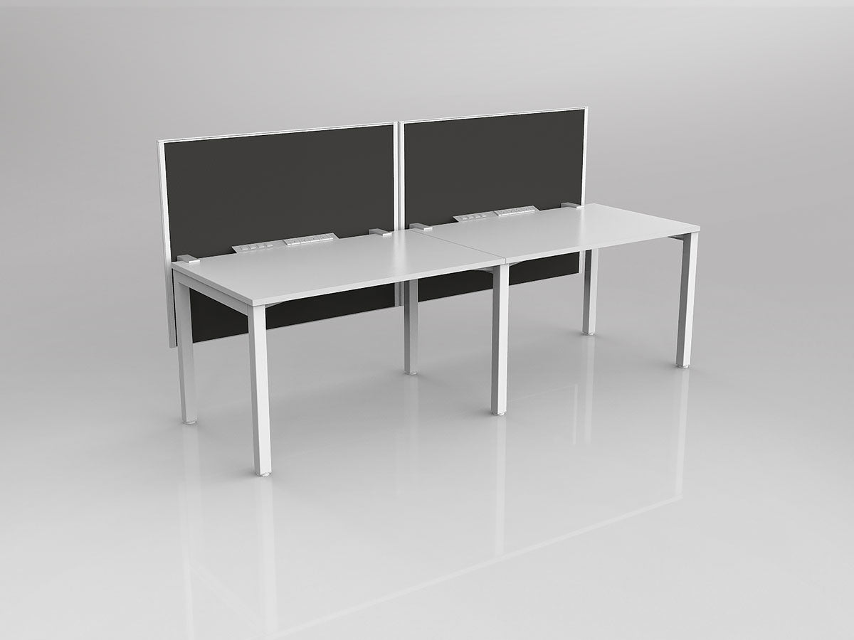 OL Axis 2 User Single Sided Workstation with Hung Screen - Breathe Fabric