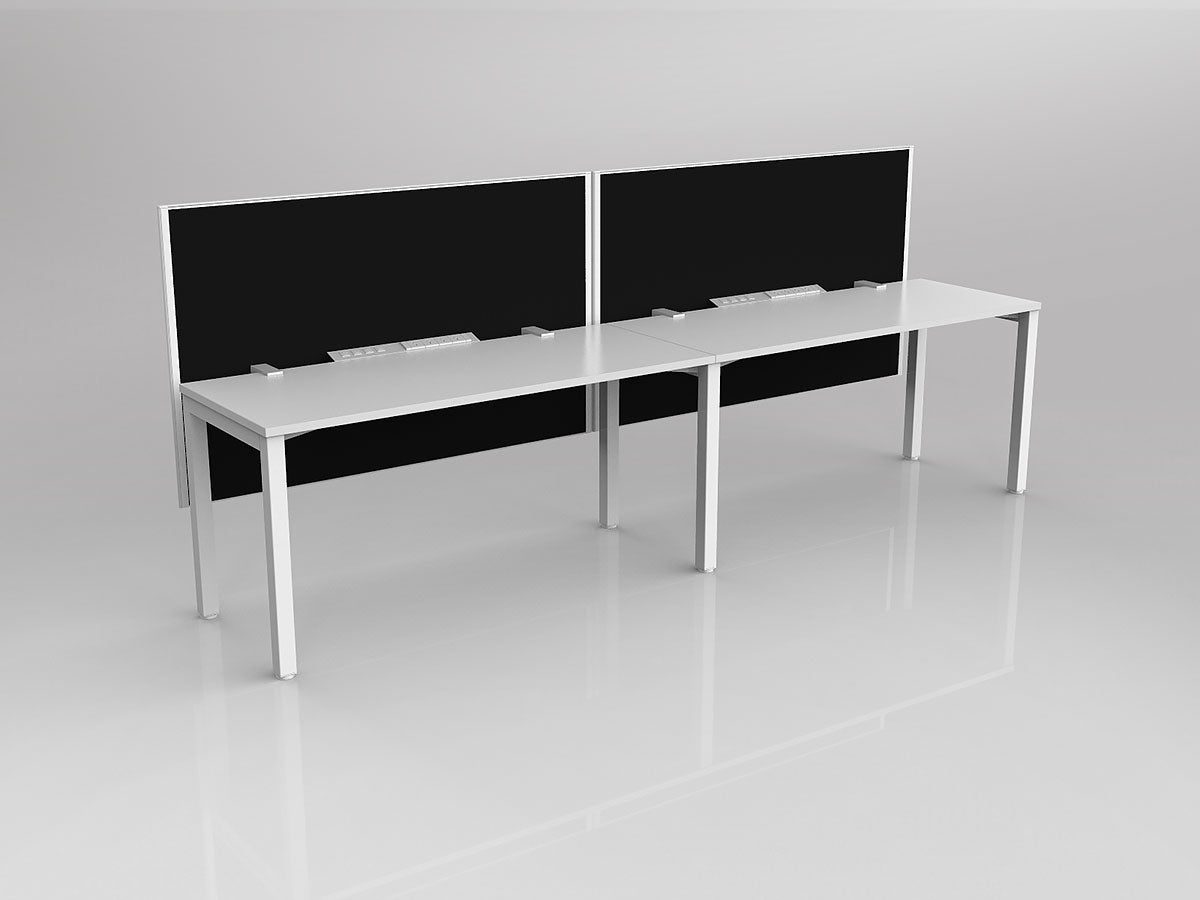OL Axis 2 User Single Sided Workstation with Hung Screen - Splice Fabric