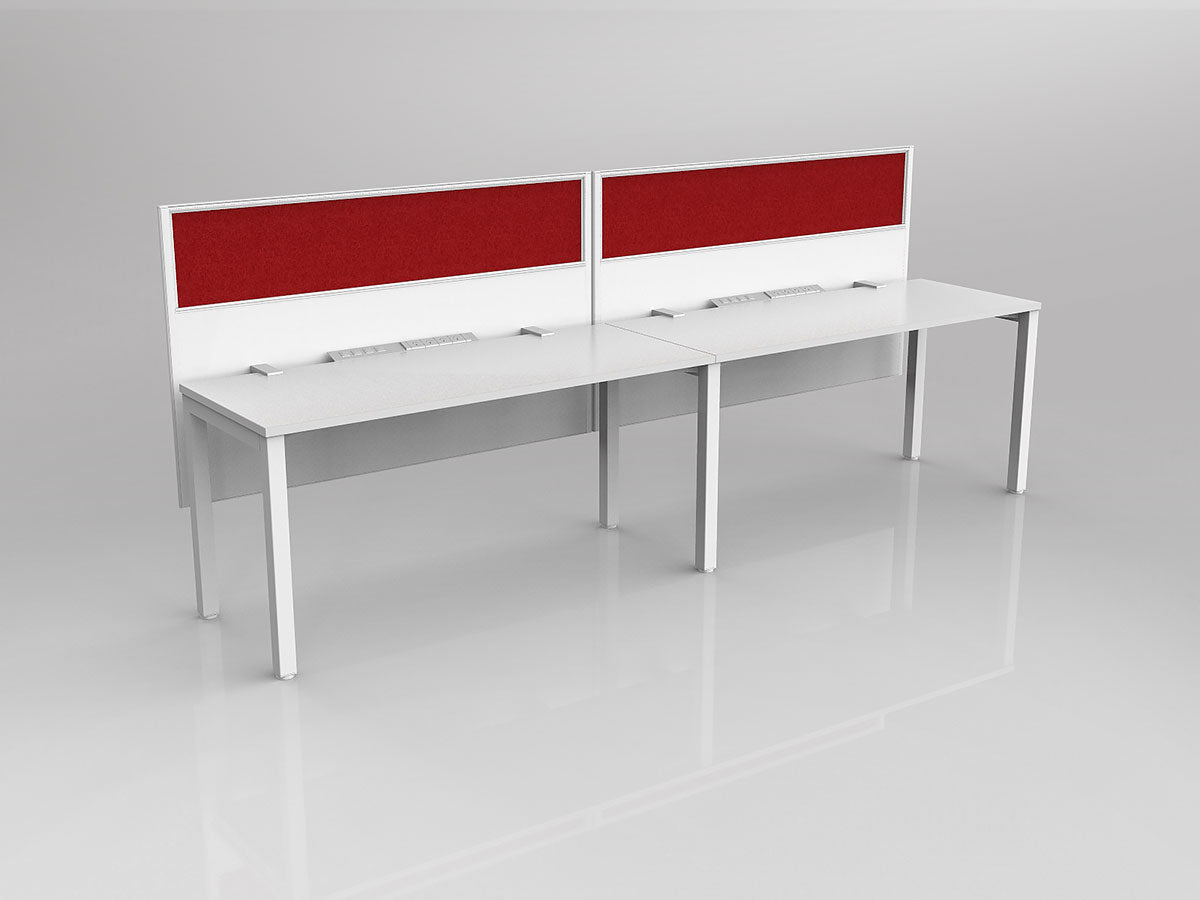 OL Axis 2 User Single Sided Workstation with Hung Screen - Breathe Fabric