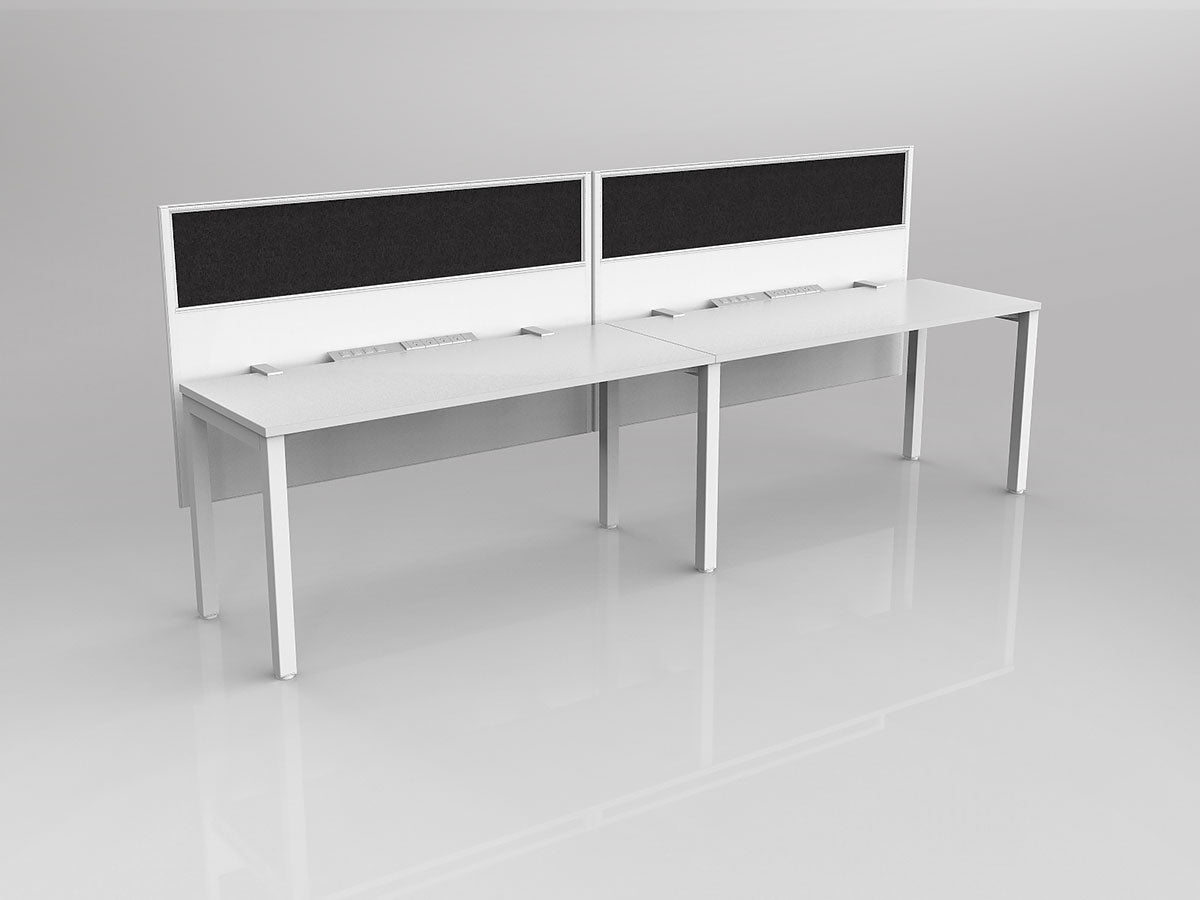 OL Axis 2 User Single Sided Workstation with Hung Screen - Breathe Fabric